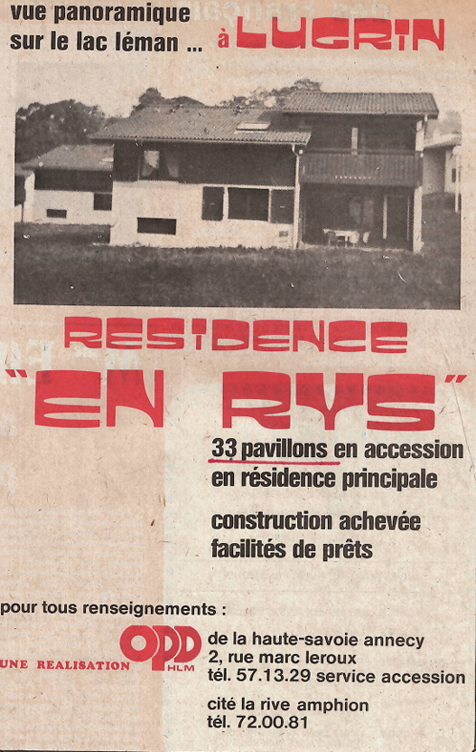Résidence en Rys à Lugrin